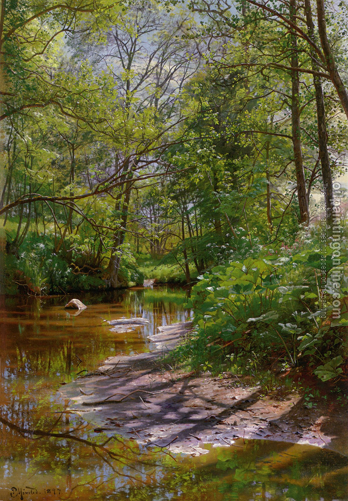 Monsted, Peder Mork - A River Landscape